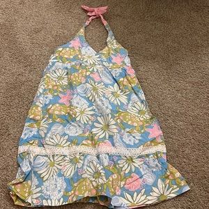Girls Floral/Coastal Halter Dress
